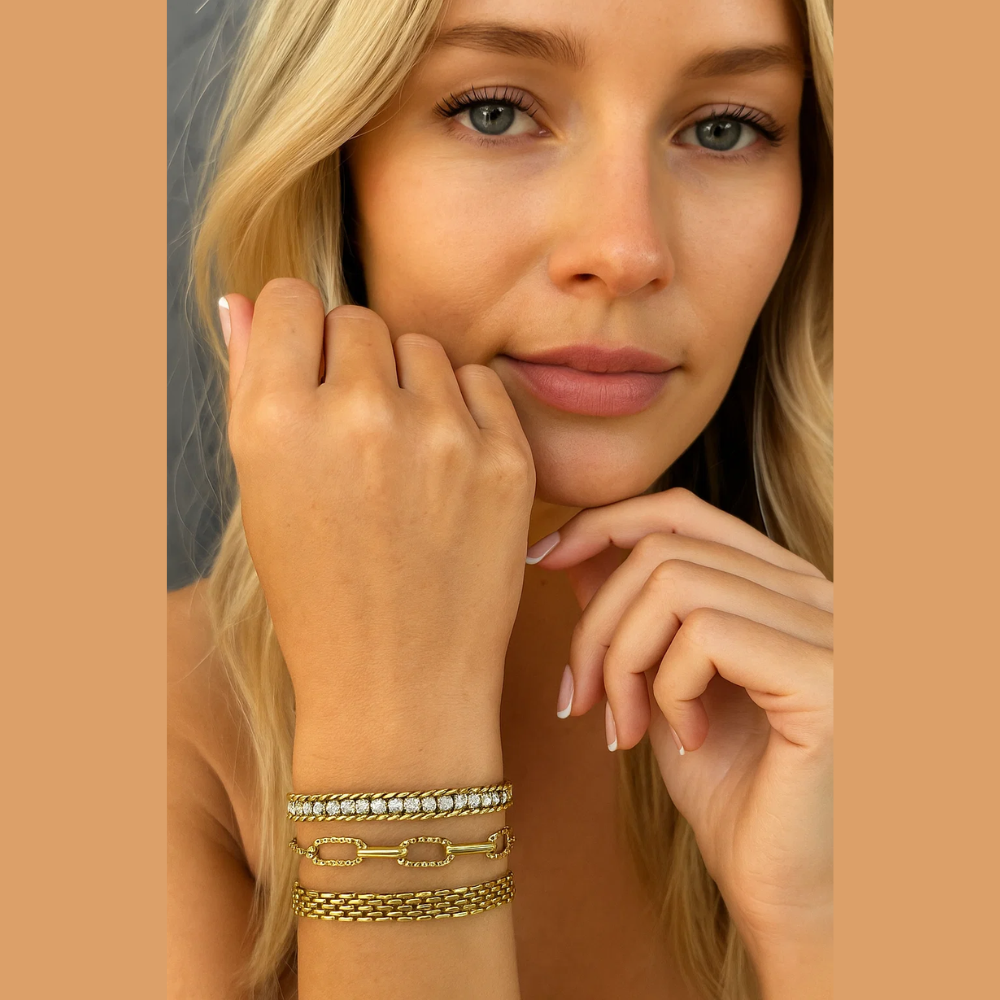 Sienna Adjustable Paperclip Chain Stackable Bracelet