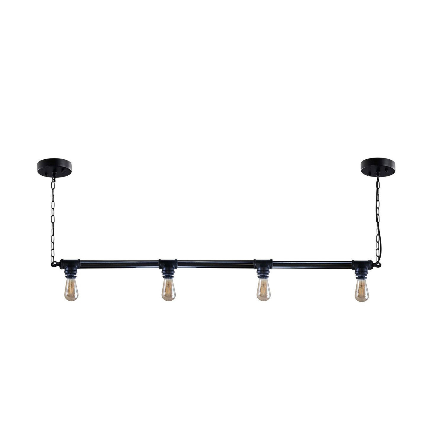 4way Black Pipe Lamp Vintage Pendant Downlight Hanging Ceiling Light ~3719