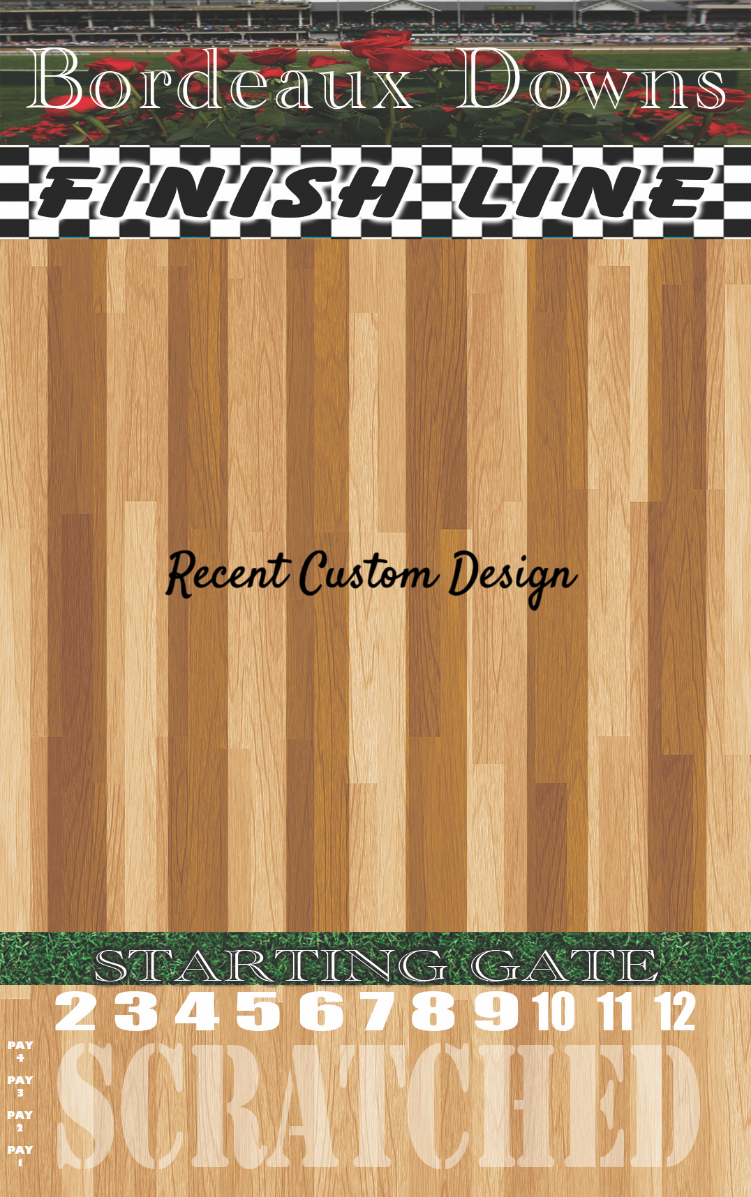 XL Brown Striped Track Horse Race Party Game - New Heavy Duty Metal Horse Numbered 2-12