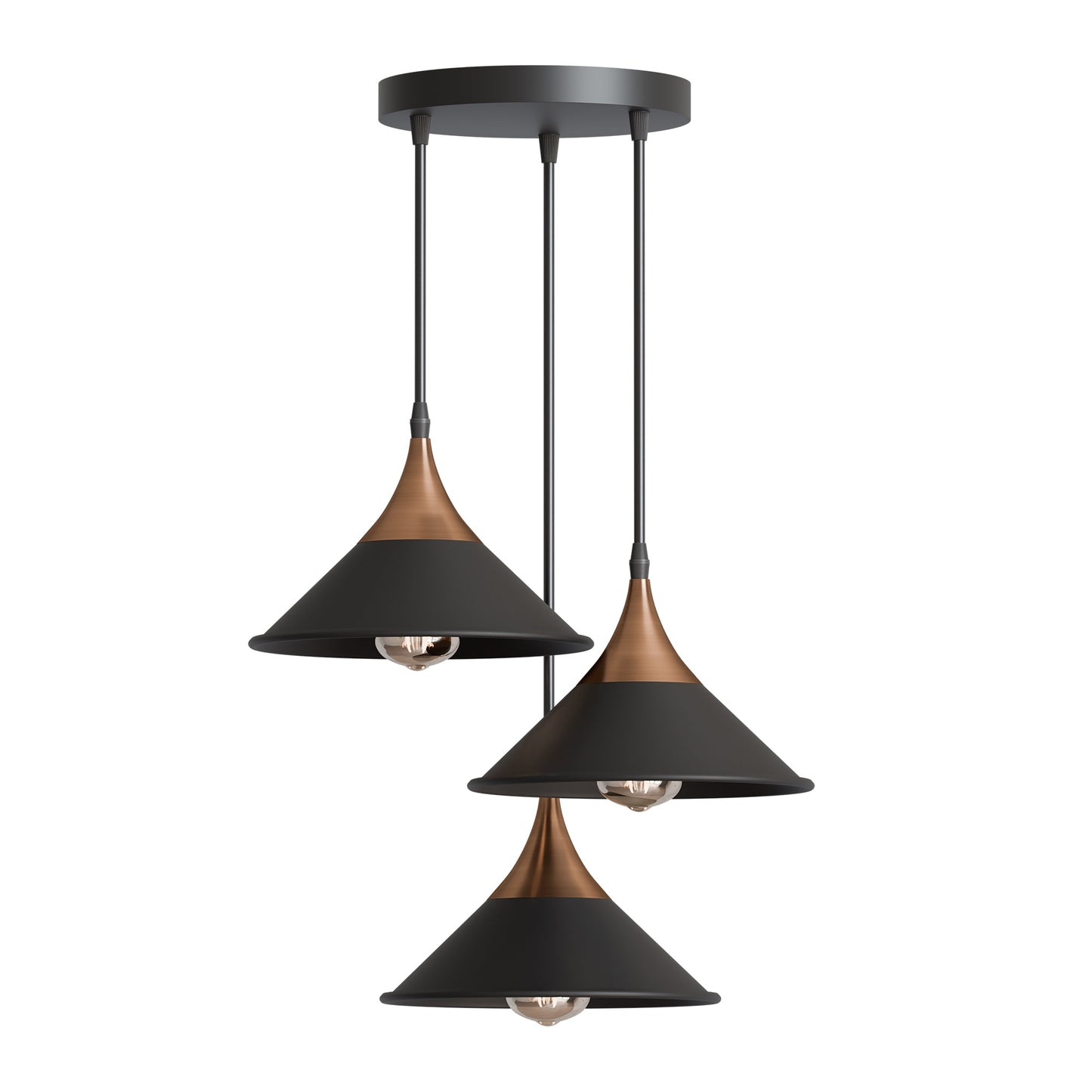 Modern 3 Way Pendant Ceiling Light Adjustable Cluster Lamp Shade ~6213