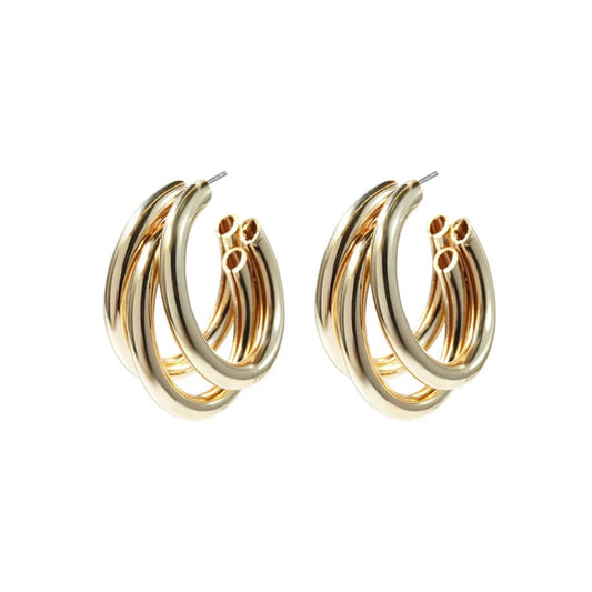 Serenity Triple Hoops Trio Huggie Hoop Earrings