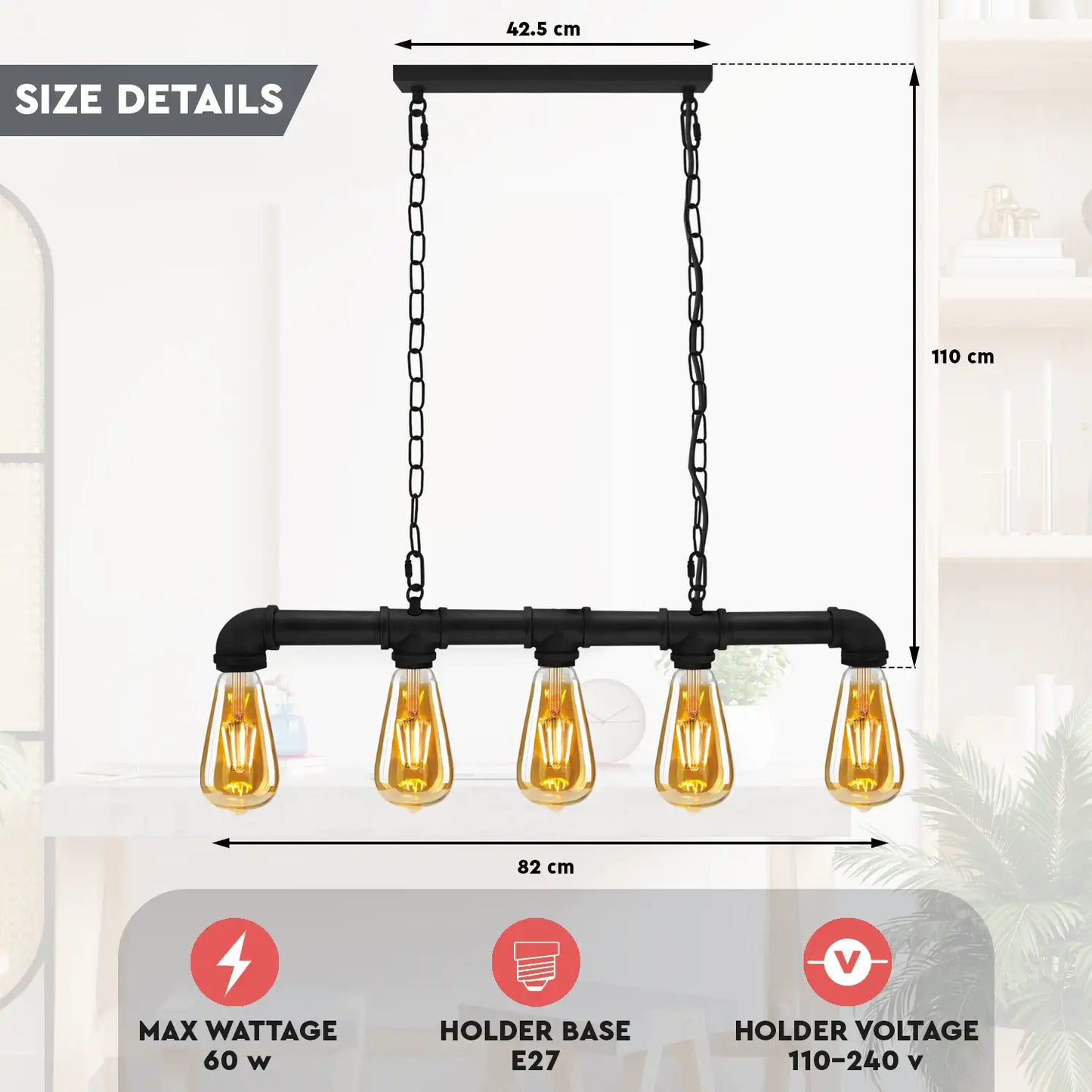 Industrial Vintage Water Pipe Steampunk Ceiling Lights ~2368