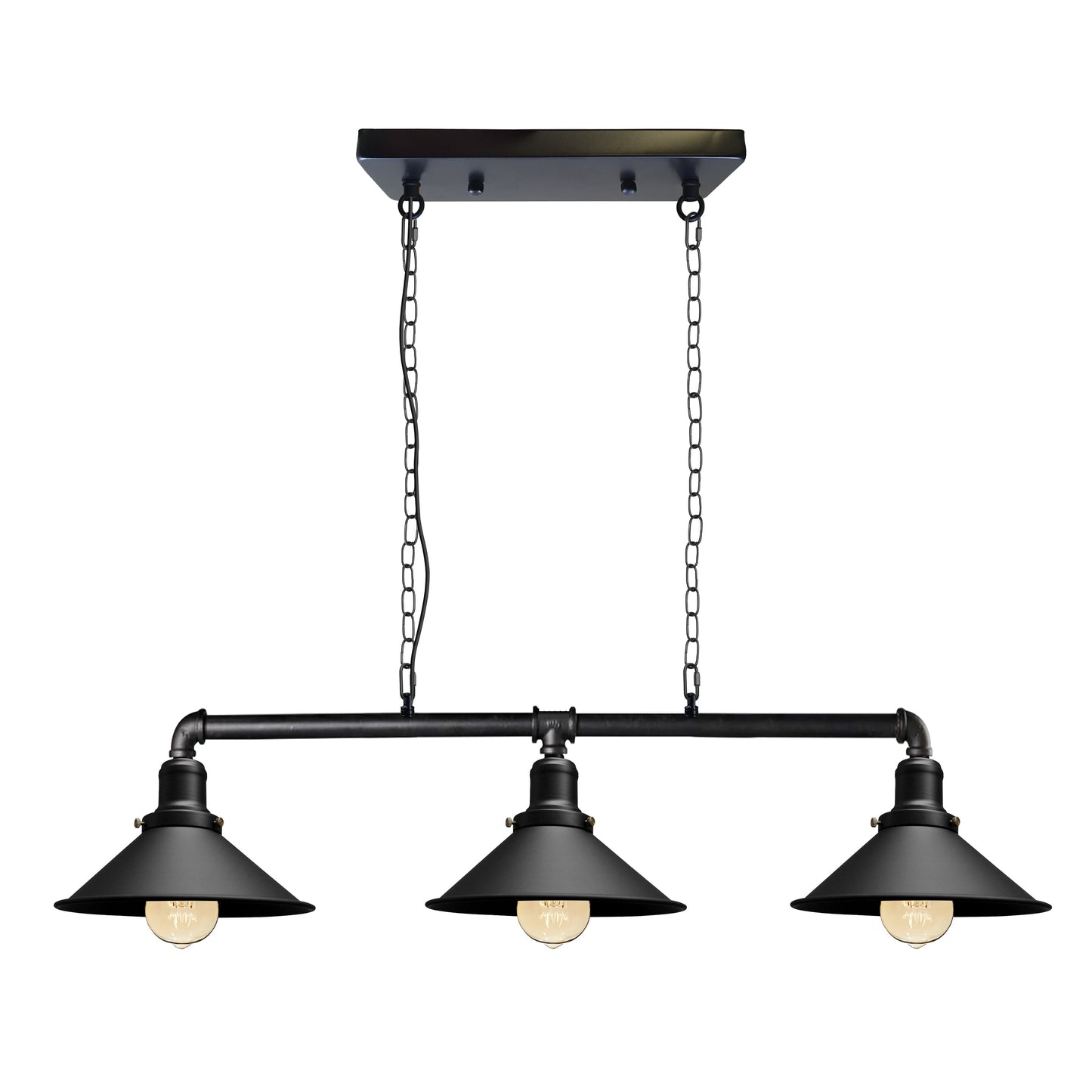 Industrial Steampunk 3 Way Ceiling Lights Black ~901