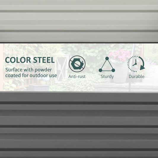 432L Square Raised Garden Bed Box Steel Frame for Vegetables, Flowers and Herbs, 120 x 120 x 30cm, Light Grey