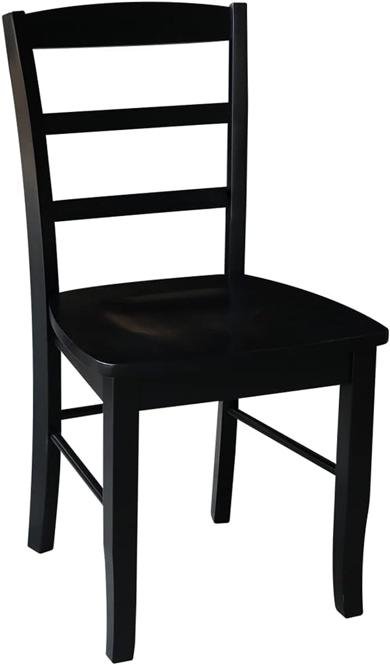 Set Of 2 Black Madrid Ladderback Dining Chairs For Kitchen