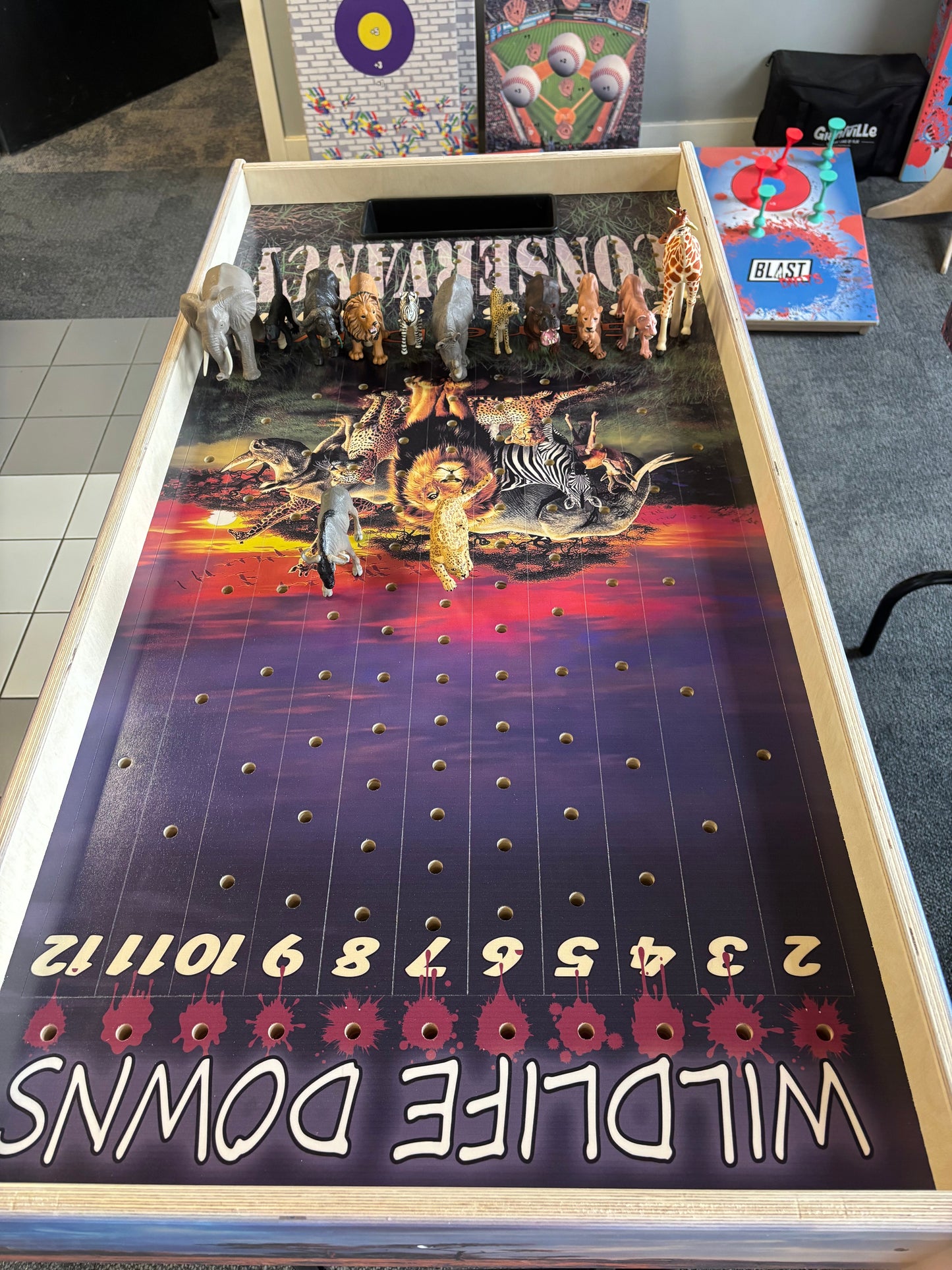 Safari Theme -  Jumbo Horse Game with Integrated Chip Pot Big Buck Derby Themed/ Hunting Themed Games/ Deer Themed Horse Racing/ Large Party Games/ Camping