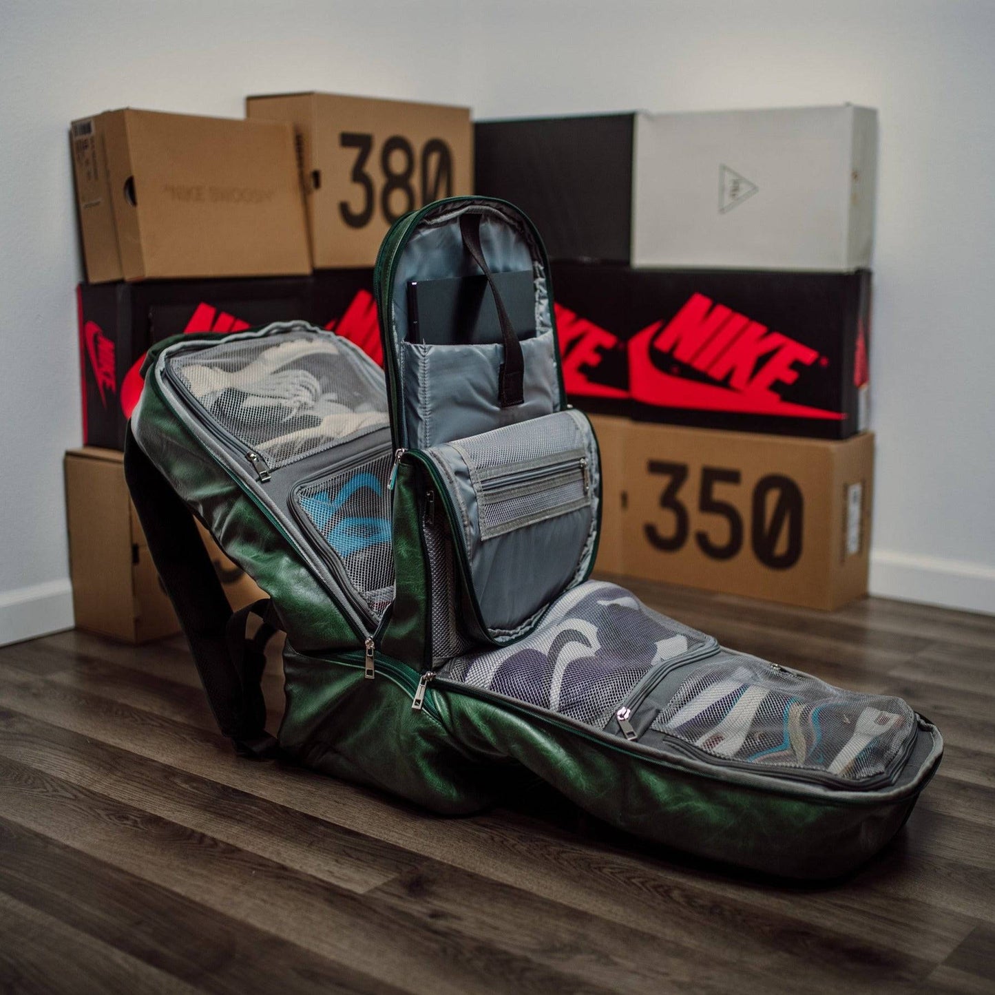 Emerald Green Leather Carry-On Patented Backpack (Only 300 Made)