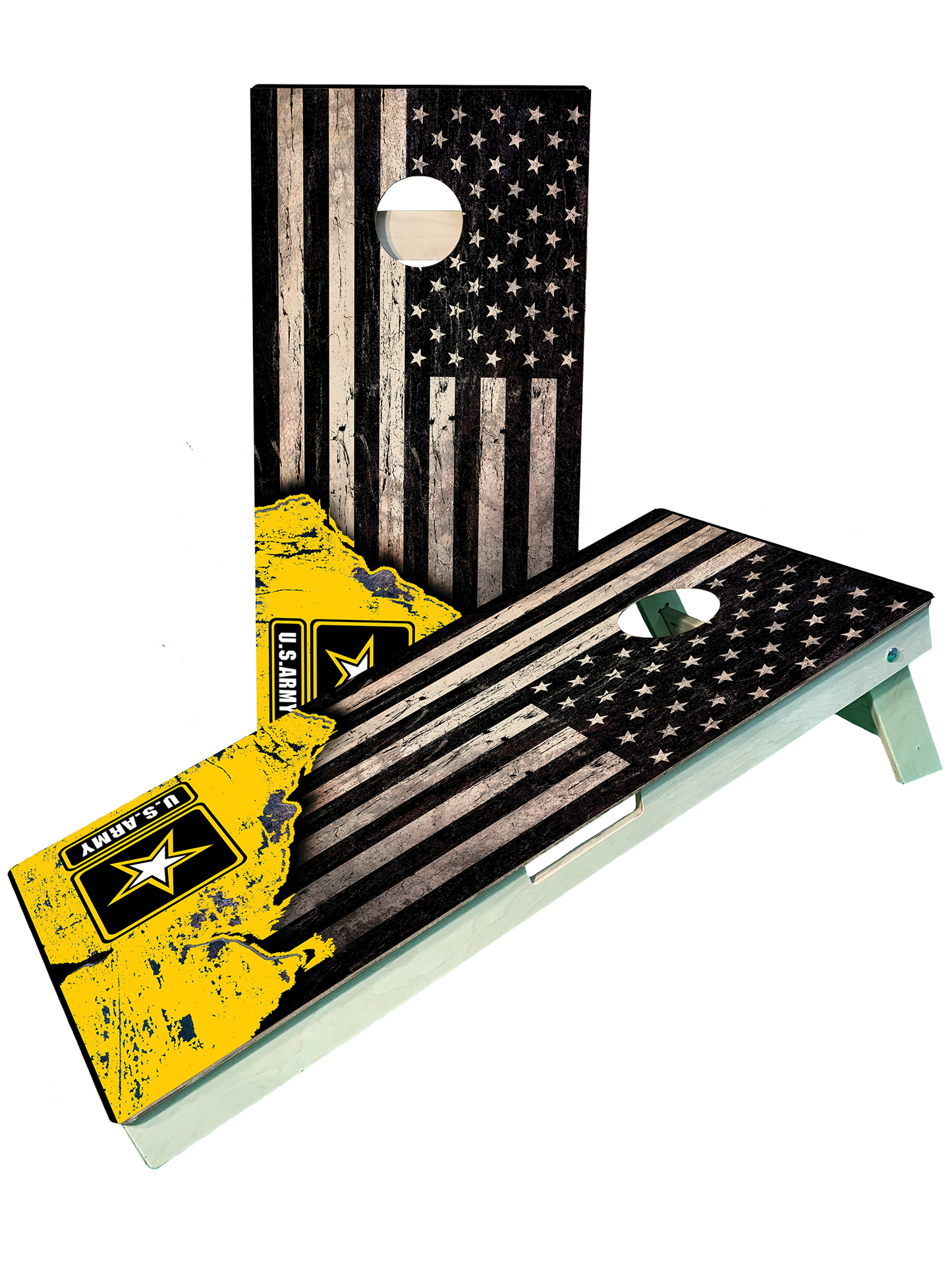 Army Burnt Flag Military Cornhole Set