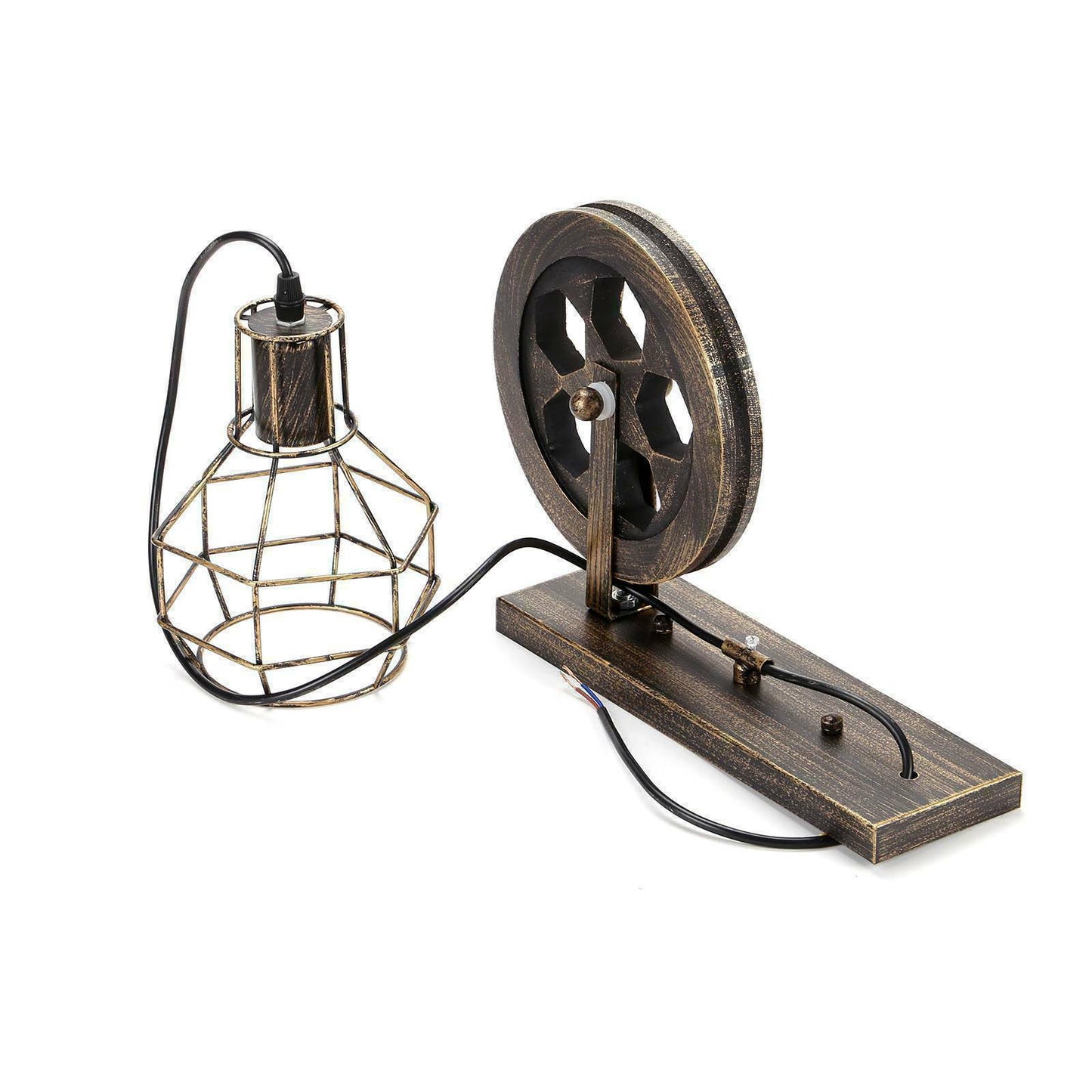 Brushed Copper Vintage Wheel Wall Light Retro Water Pipe Copper Wall Lights~1913