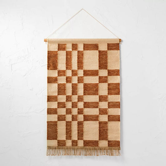Boho Jute Woven Wall Art | Handmade Jute & Polyester Wall Hanging