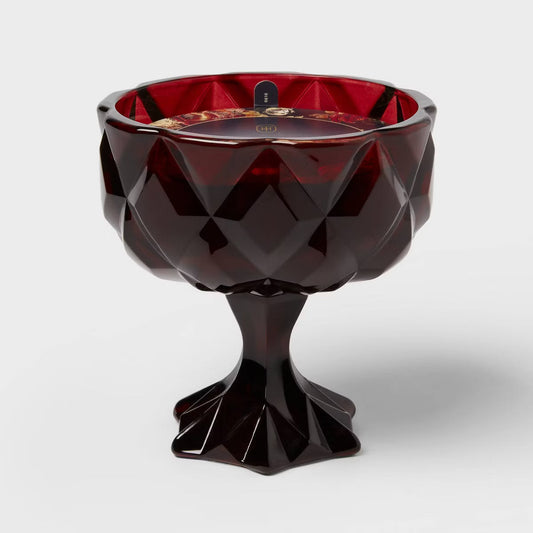 7oz Faceted Coup Haunt Couture Glass Filled Red Wax Candle