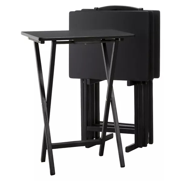 5pc TV Tray Set Wood