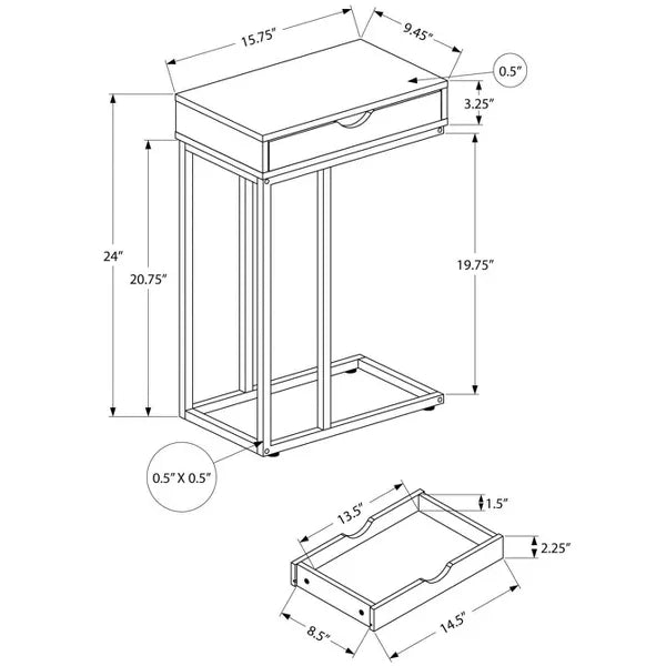 Black Grey bohemian side table