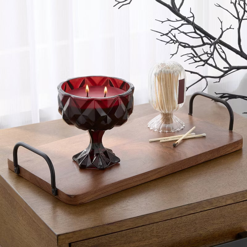 7oz Faceted Coup Haunt Couture Glass Filled Red Wax Candle