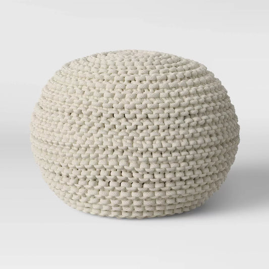 Cloverly Chunky Knit Pouf