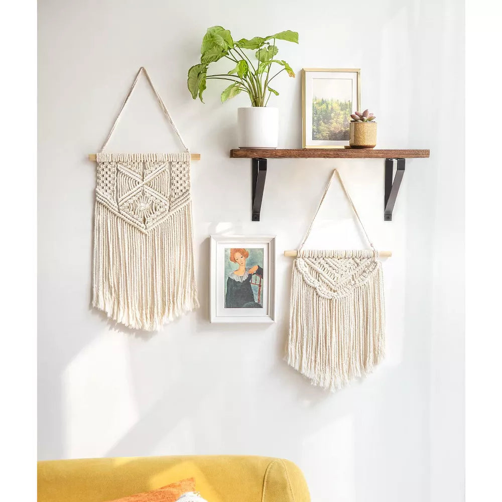2-Piece Boho Macrame Wall Hanging Set | Nursery & Bedroom Decor