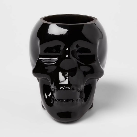 2 Wick 18oz Skull Shaped Filled Red Wax Candle Bourbon Casket