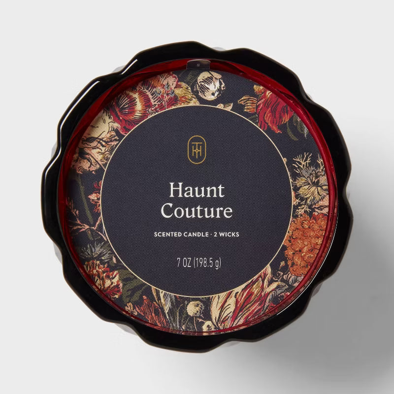 7oz Faceted Coup Haunt Couture Glass Filled Red Wax Candle