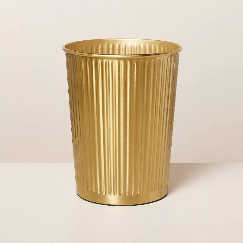Brass Bathroom Wastebasket