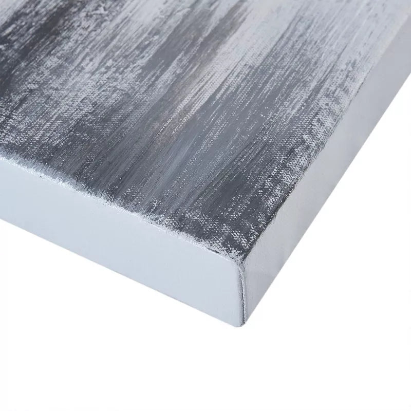 3pc Luminous Heavily Embellished Canvas Wall Art Set Gray