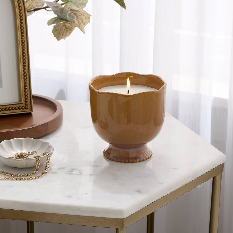 Ceramic Jar Candle Pumpkin Bourbon