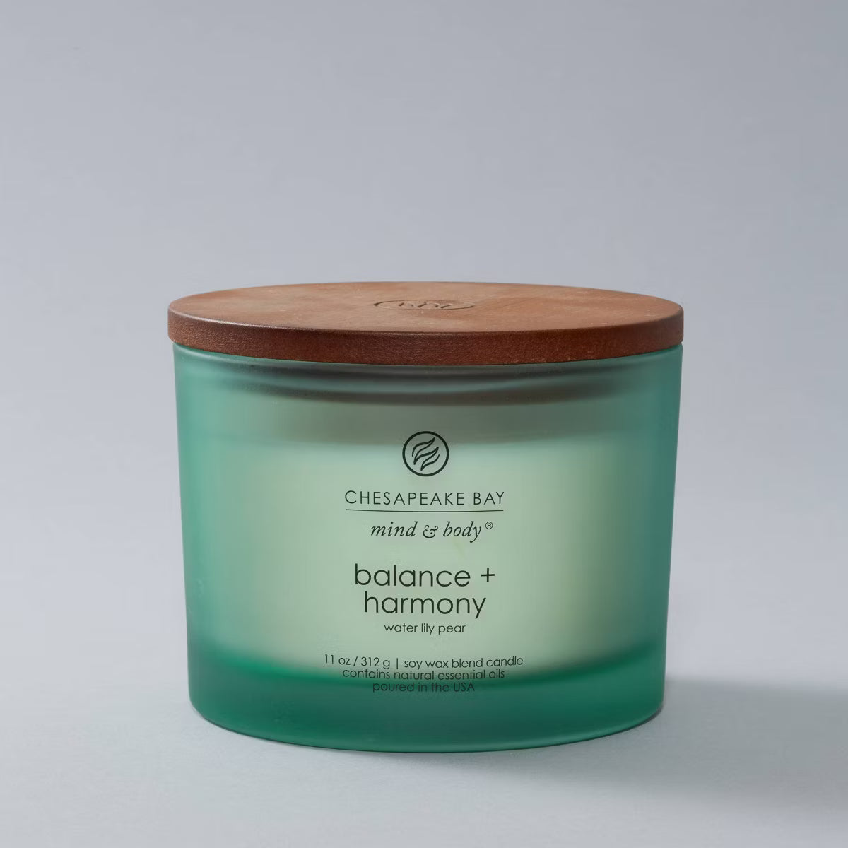 Balance and Harmony Mind and Body Frosted Glass Lidded Jar Candle