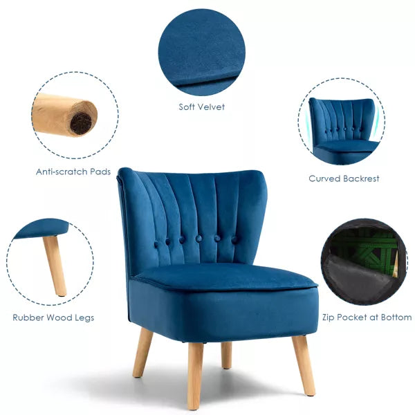 Accent Chair Tufted Velvet
