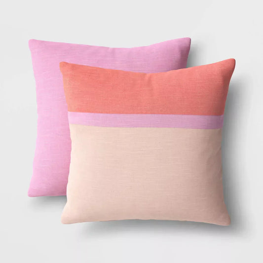 2pk Woven Cotton Throw Pillows