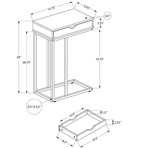 Black Grey bohemian side table