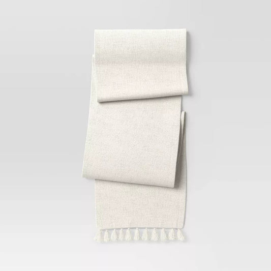 108"x14" Cotton Textured Table Runner - Threshold™ Ivory
