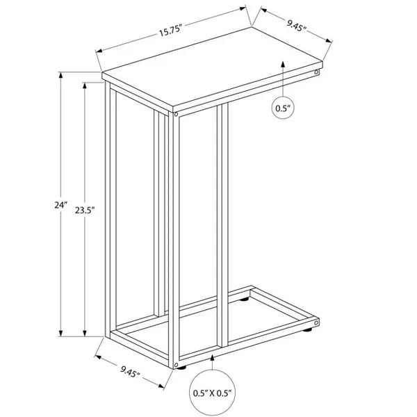 Black Marble End Side Table