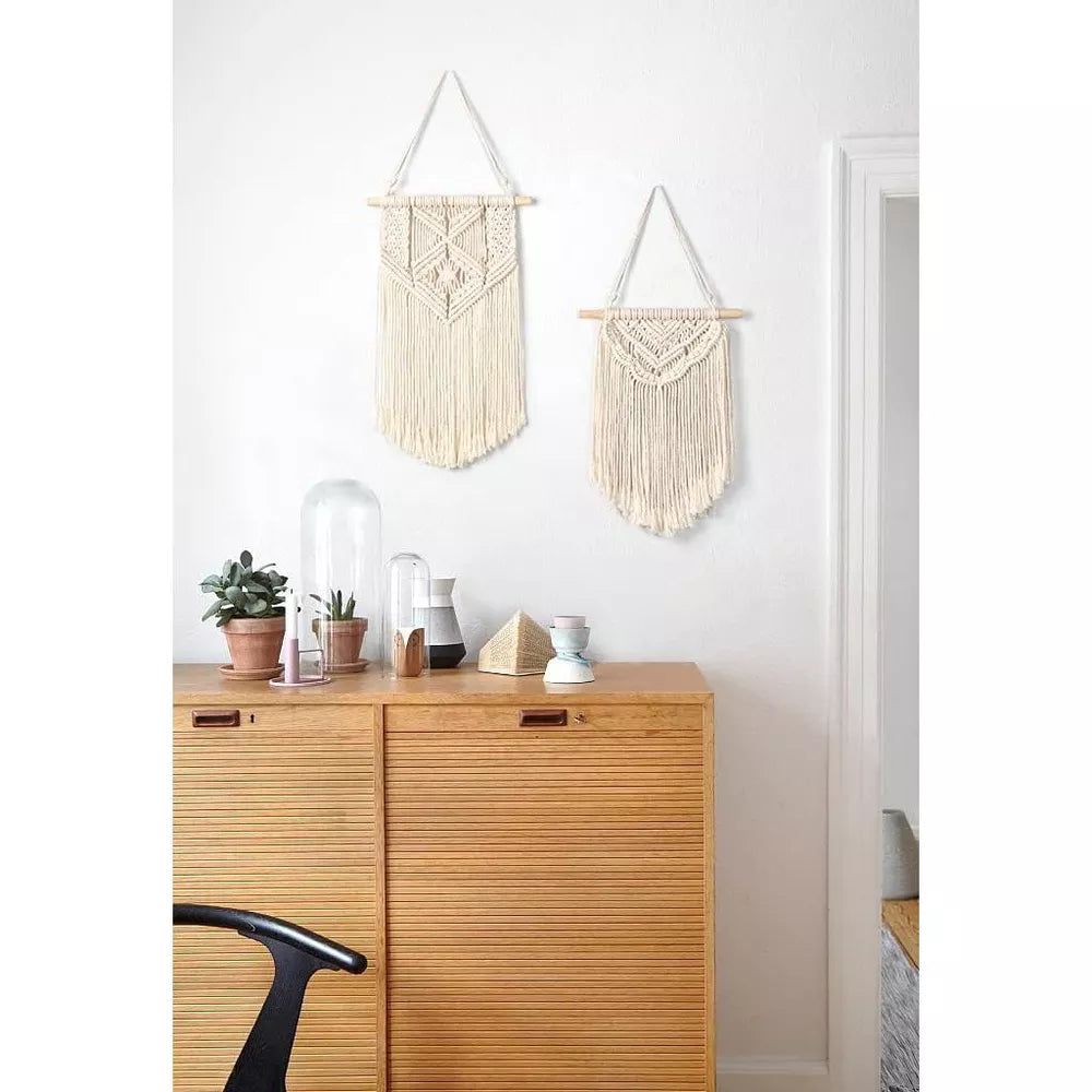 2-Piece Boho Macrame Wall Hanging Set | Nursery & Bedroom Decor