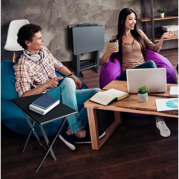 5pc TV Tray Set Wood