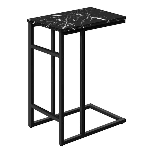 Contemporary C-Shaped Side Table – Black Metal