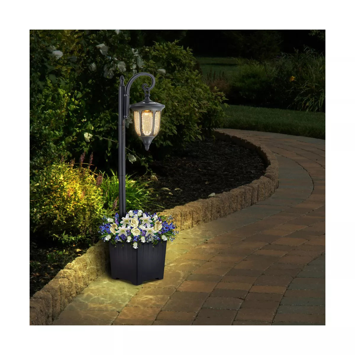 Black Solar Outdoor Post Light