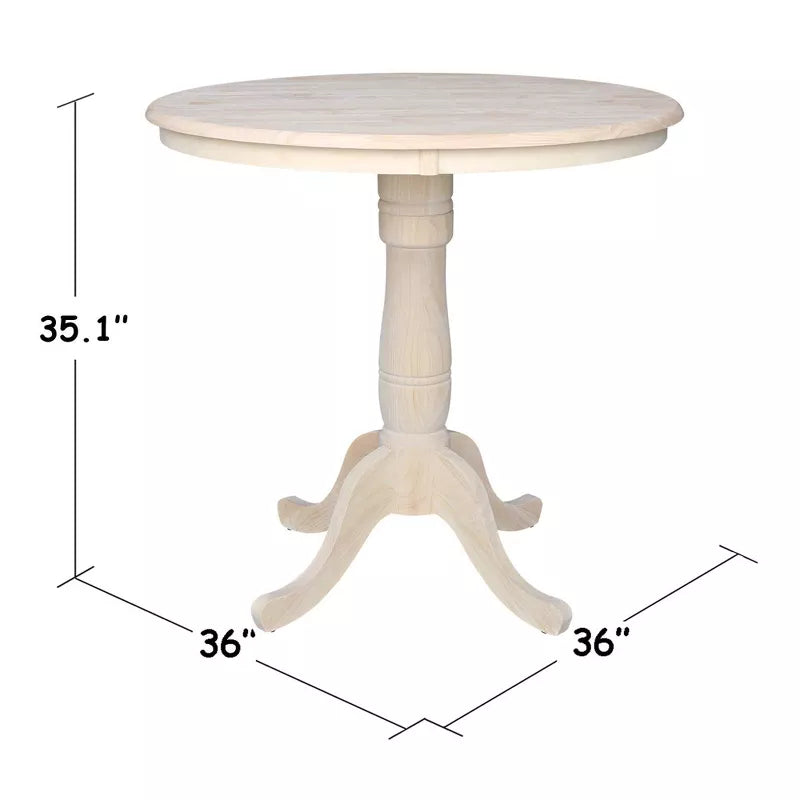 36" Round Top Pedestal Table Unfinished - International Concepts