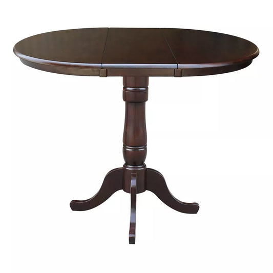 36" Round Counter Height Dining Table Rich Mocha