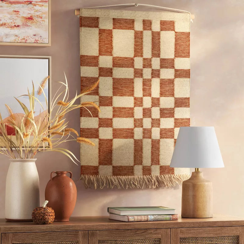 Boho Jute Woven Wall Art | Handmade Jute & Polyester Wall Hanging