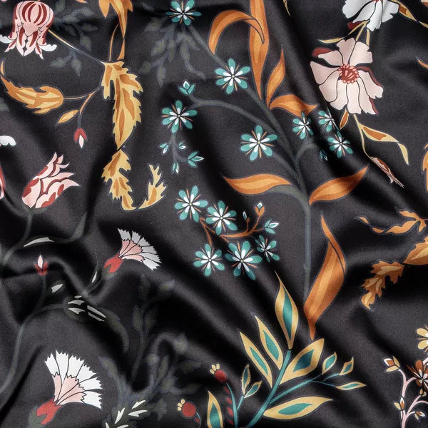Boho Floral Wildflower Black