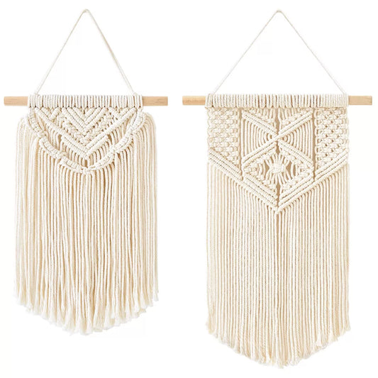 2-Piece Boho Macrame Wall Hanging Set | Nursery & Bedroom Decor