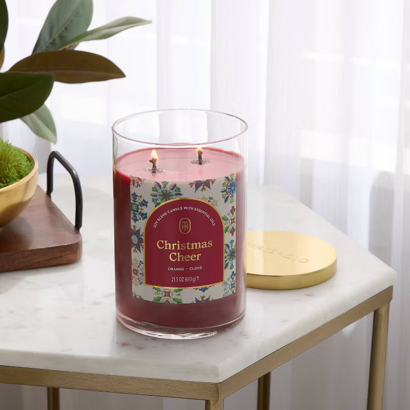 2 Wick Lidded Jar Candle Christmas Cheer