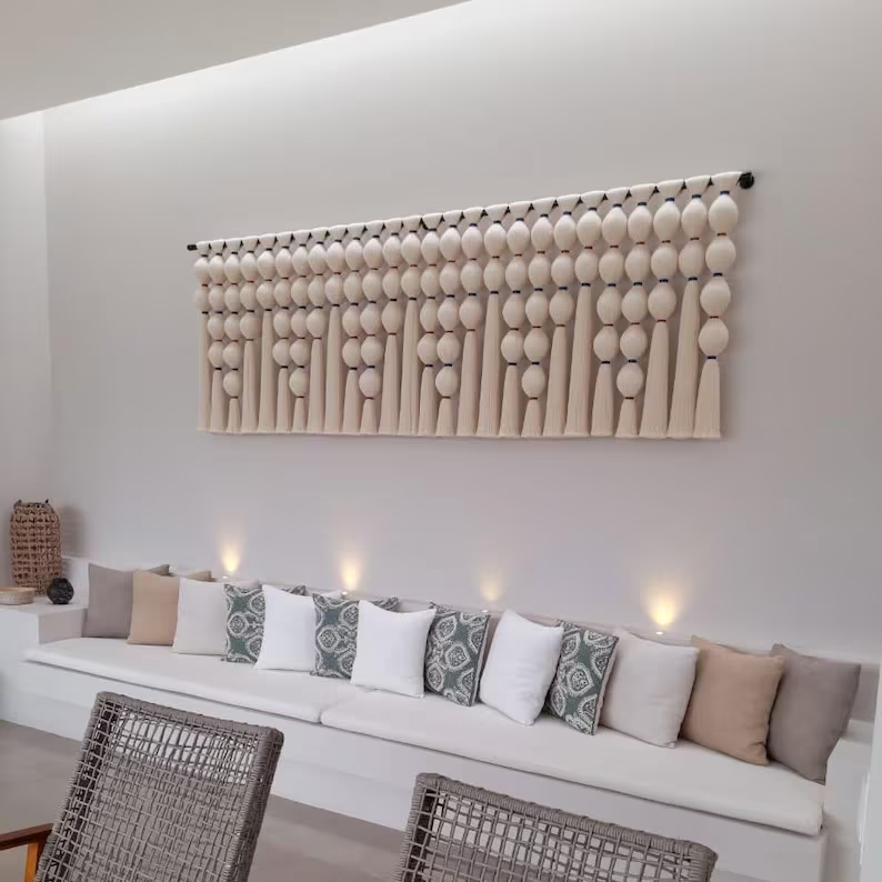 Boho Extra Large Mexican Macrame Wall Hanging – Round Tapestry Headboard & Wall Art