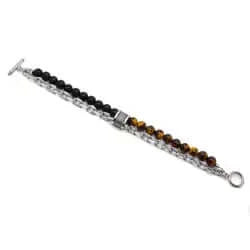 Tiger Eye Lava Stone Bracelet