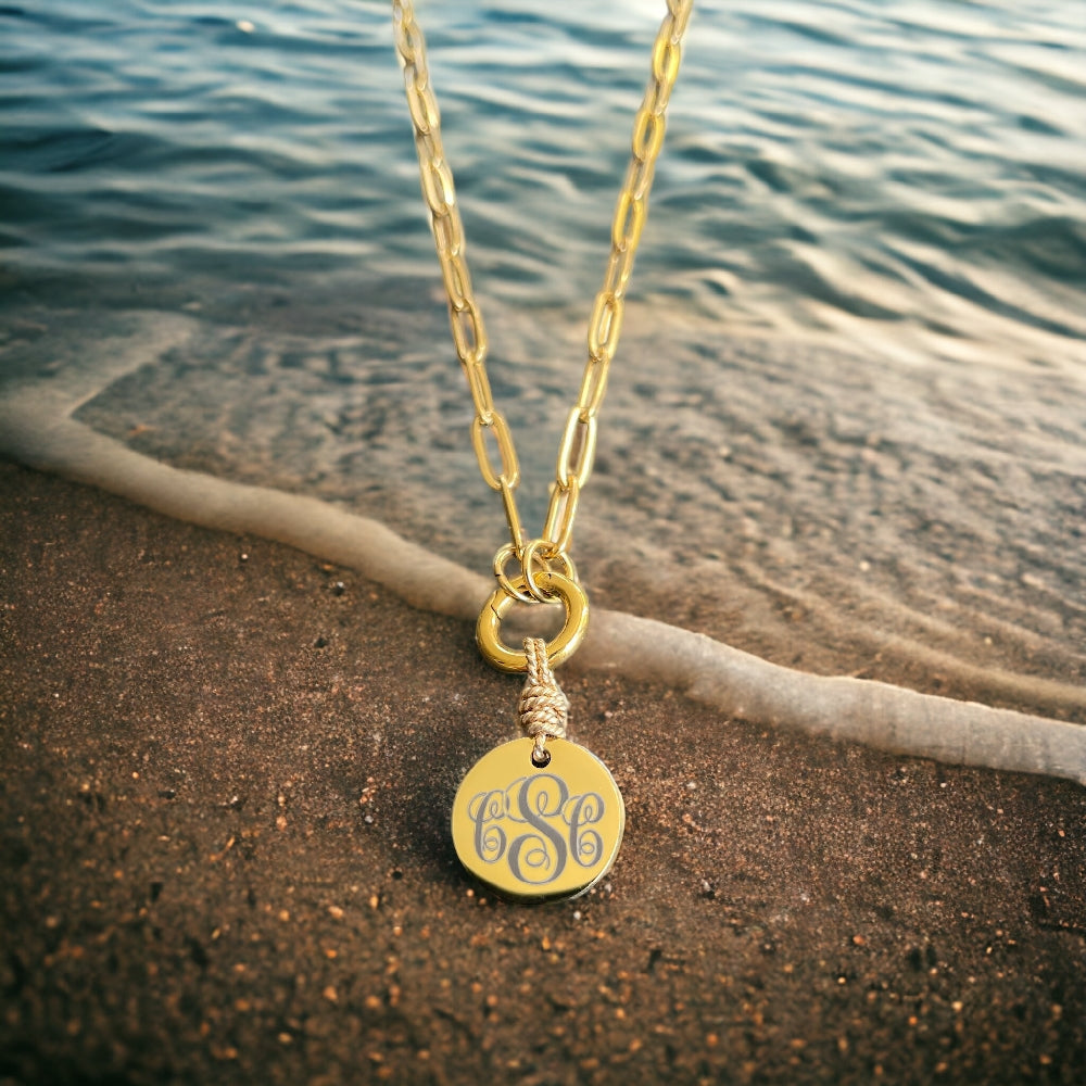 Large Round Monogram Necklace