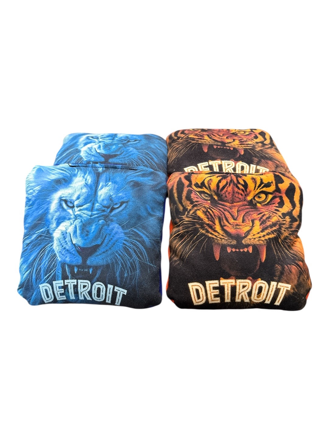 Detroit Football Baseball Team All Weather Slick and Stick CORNHOLE Bags