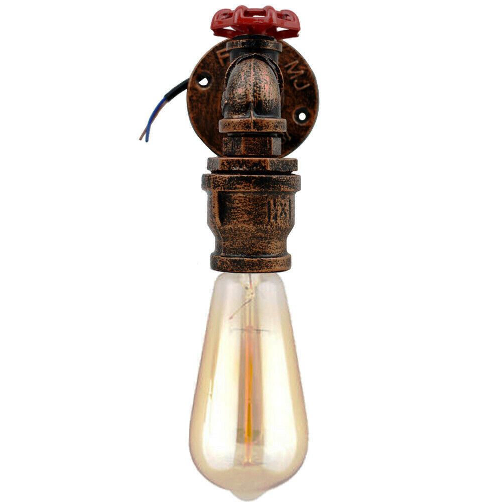 Rustic Red Wall Lights Industrial Metal Water Pipe Wall Lamp~2885