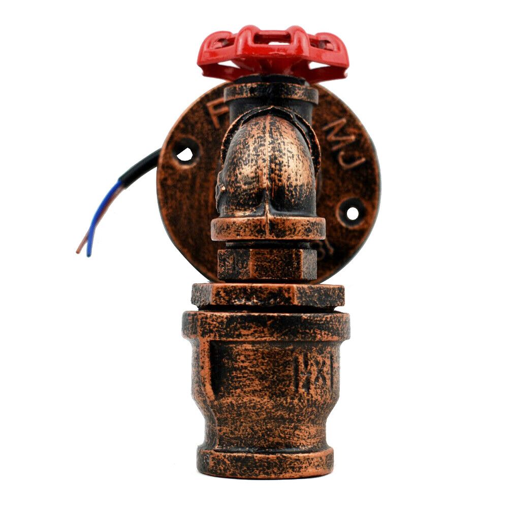 Rustic Red Wall Lights Industrial Metal Water Pipe Wall Lamp~2885