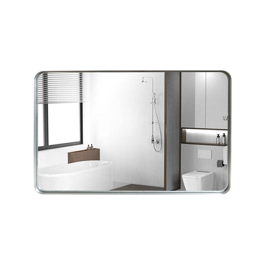 30x20inch Glossy Brushed Silver Rectangle Bathroom Mirror