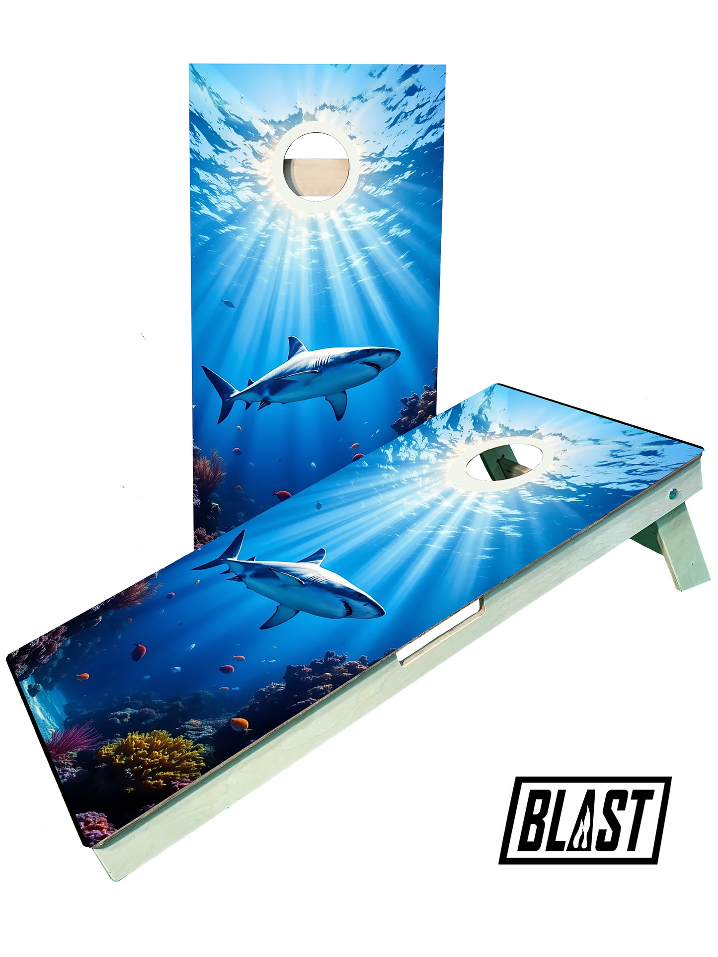 Great White Shark II Cornhole Boards