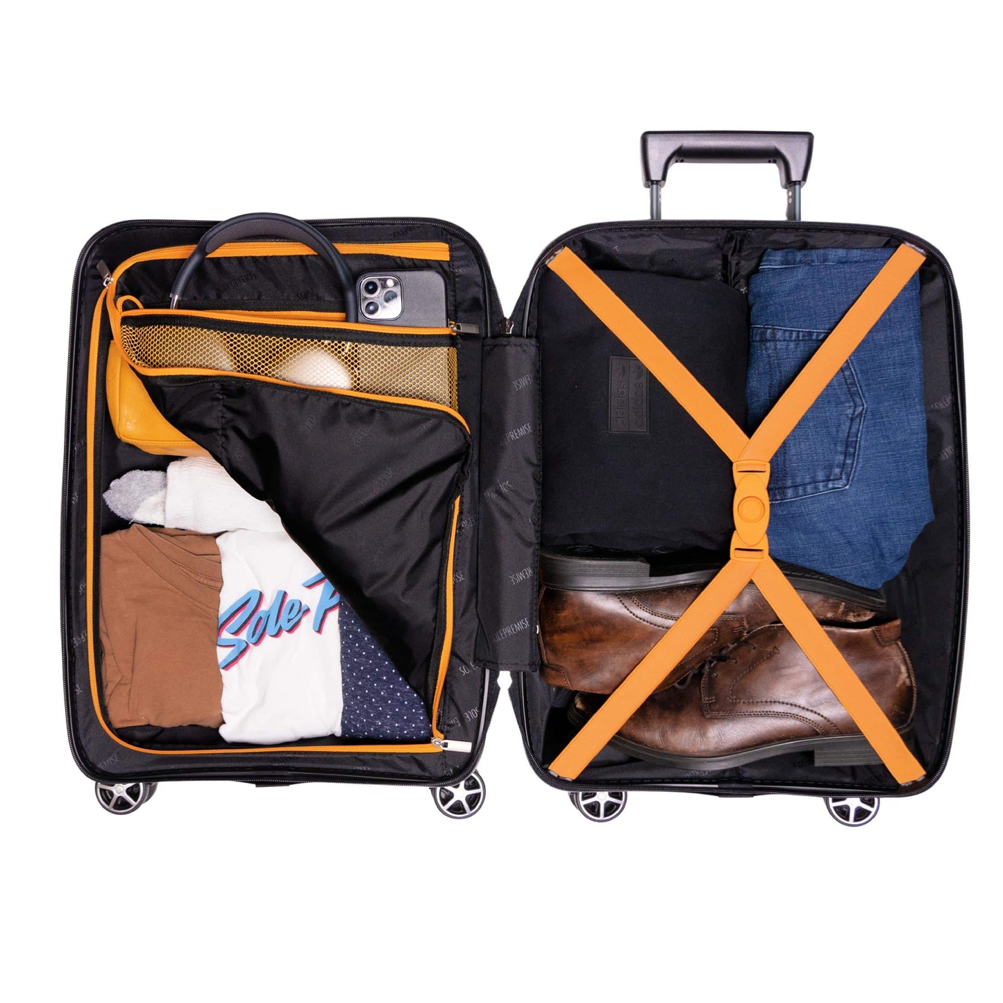 20-inch Black Carry-On Hardcase Roller Luggage